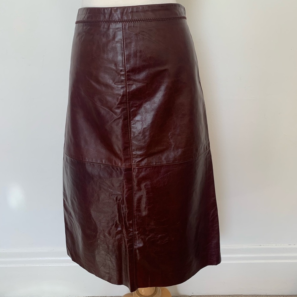 Gap // Oxblood Leather Midi Skirt // NWT //Size 10